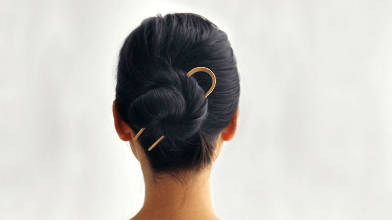 Black Hair Bun Png