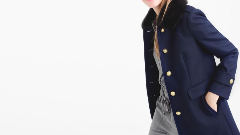 Navy occasion coat top