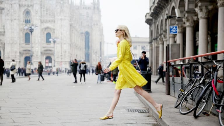 Yellow dress flats new arrivals