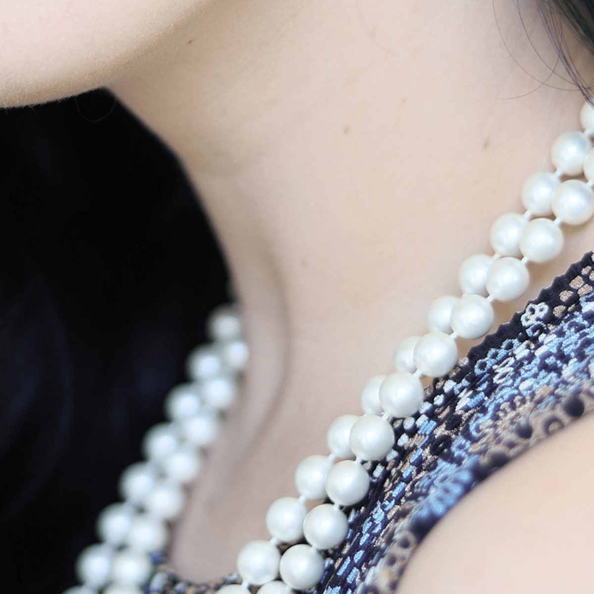 Shades of Blue 5 strand Pearl Necklace