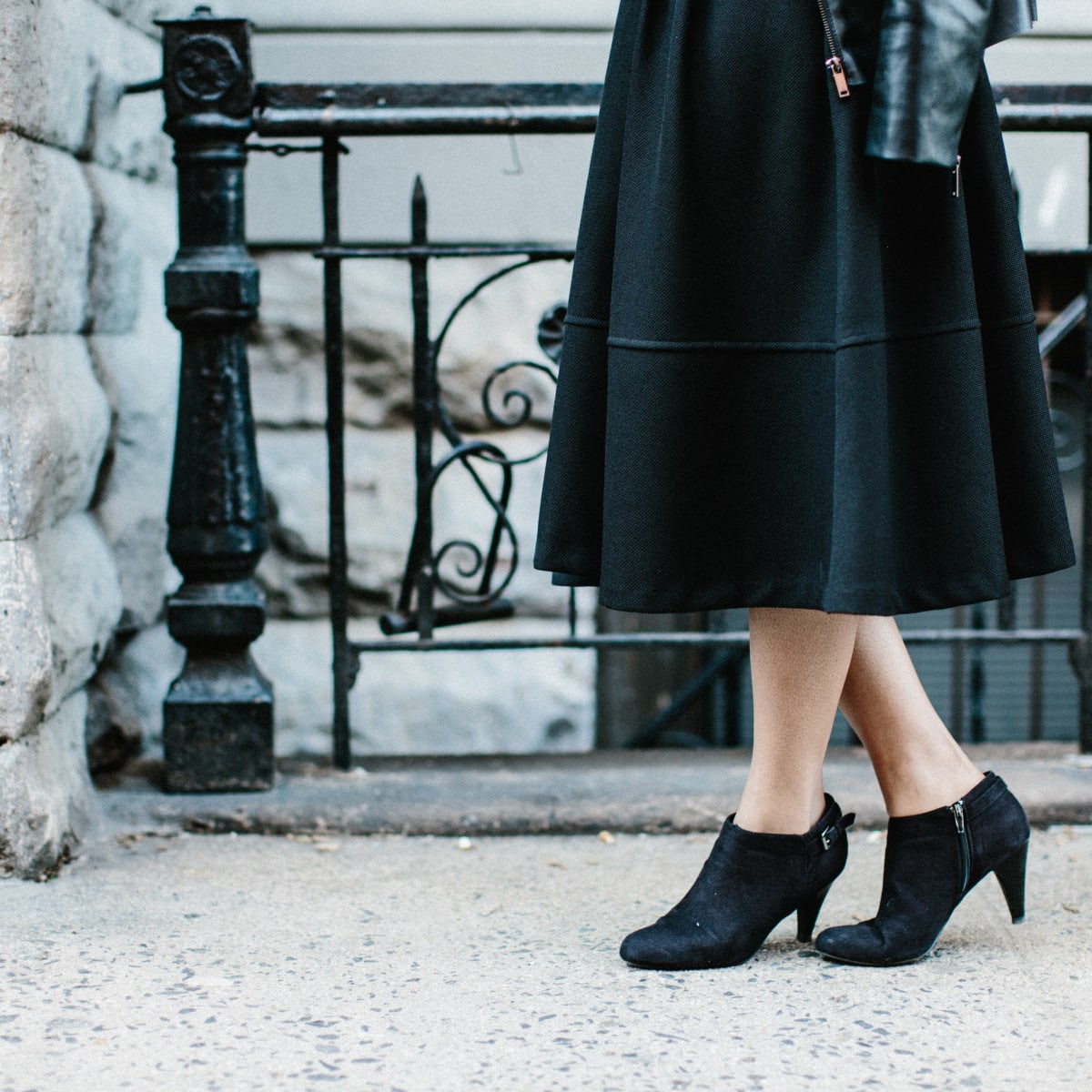 Midi skirt with ankle boots online