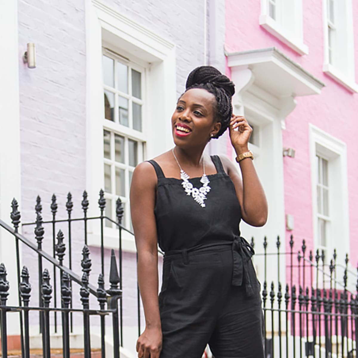 Accessorize a hot sale black jumpsuit