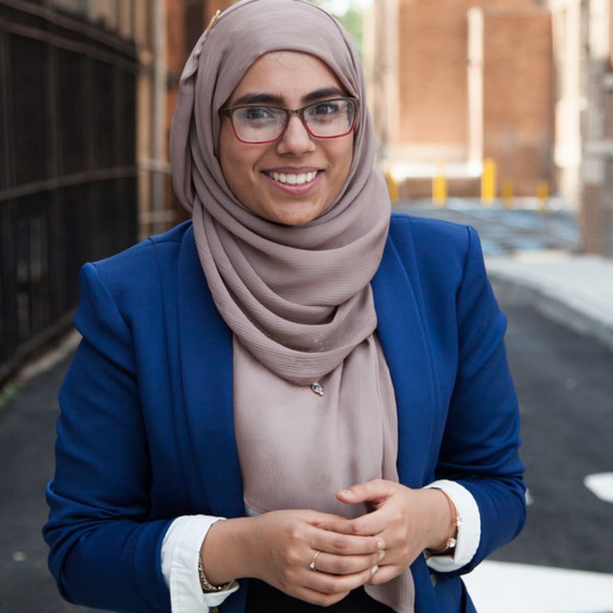 Woman in headscarf on sale