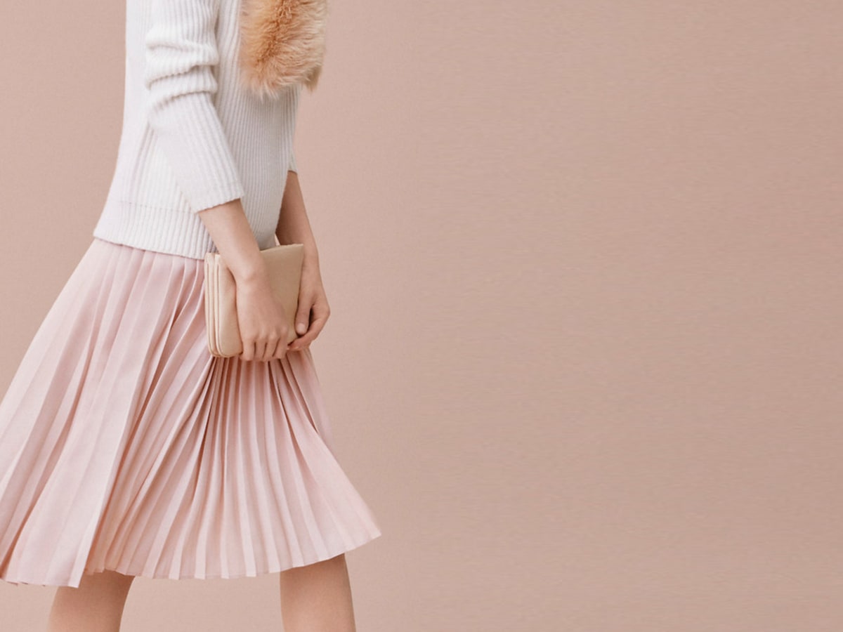 Dunnes Stores | Navy Gallery Pleated Satin Midi Skirt