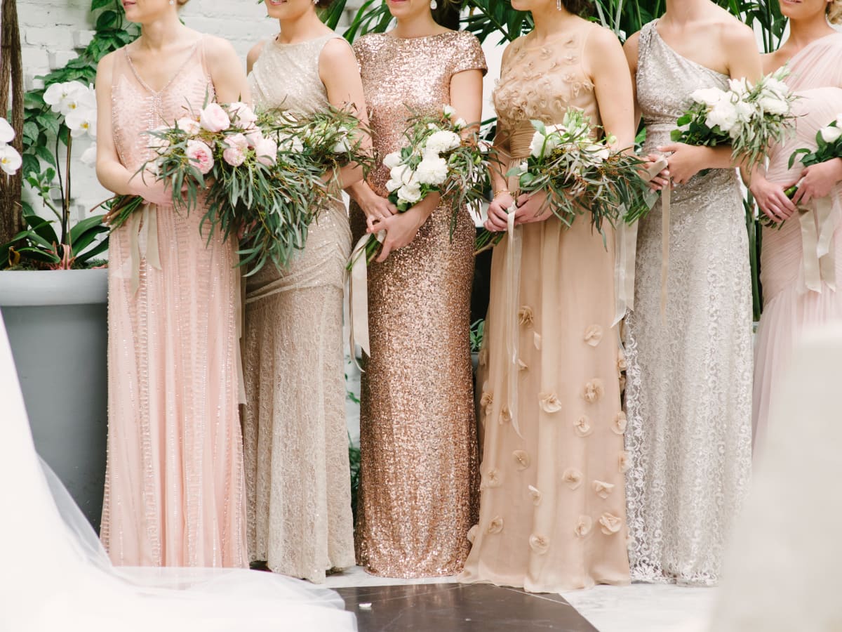 Bridal parties with different dresses discount
