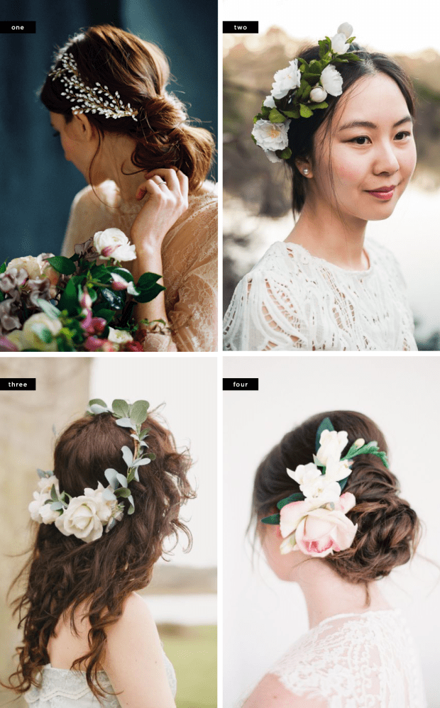 4 Gorgeous Ways to Wear Flowers in Your Bridal Hair (Without Looking Like a  Hippie) - Verily