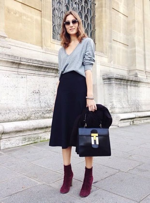 Ankle boots office outfit sales