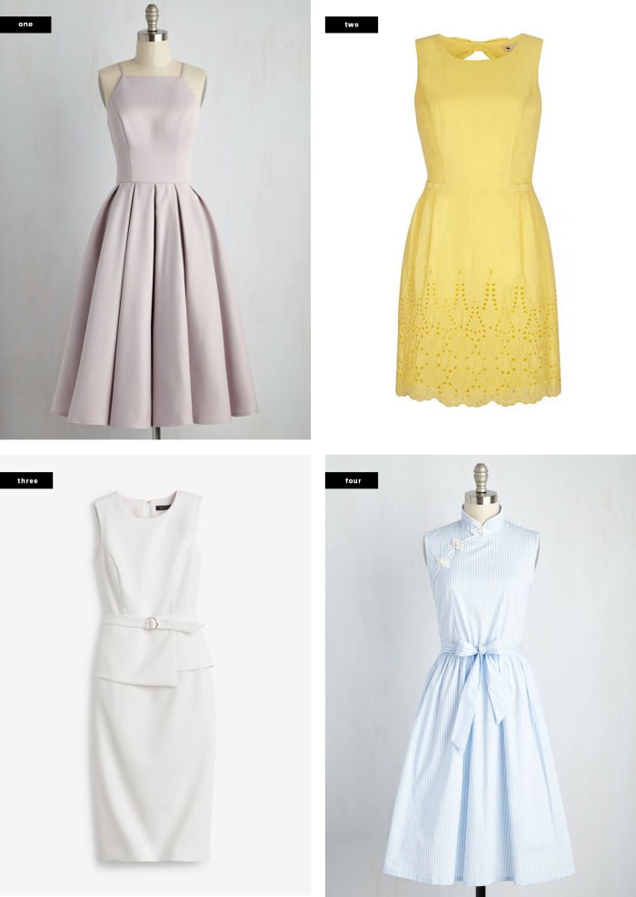 1. ModCloth, $175 / 2. House of Fraser, $71 / 3. White House Black Market, $160 / 4. ModCloth, $150