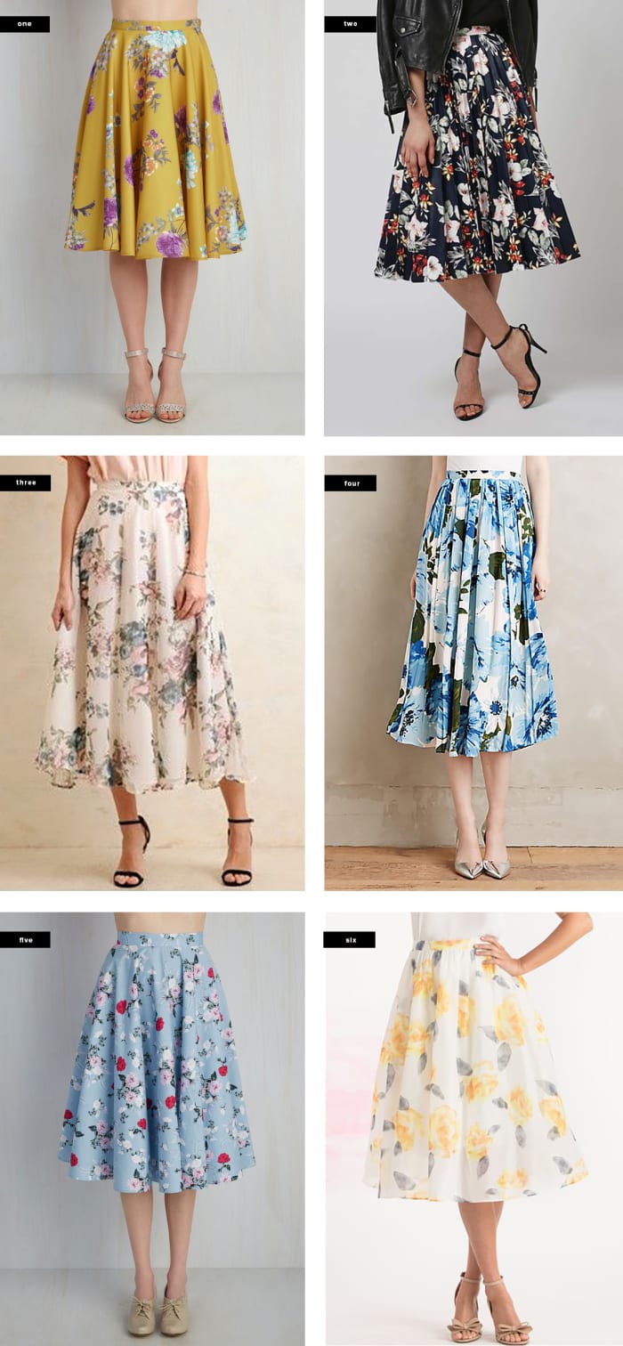 1. ModCloth, $70 / 2. Topshop, $115 / 3. Ruche, $79 / 4. Anthropologie, $158 / 5. ModCloth, $60 / 6. Morning Lavender, $63