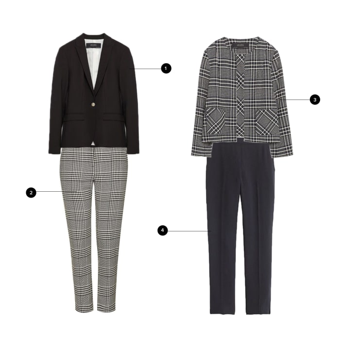 1. Zara, $70 / 2. Stylebop, $137 (similar) / 3. Zara, $100 / 4. J.Crew, $110