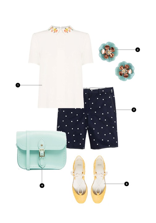 1. Oasis, $62 / 2. ModCloth, $15 / 3. J.Crew, $50 / 4. Asos, $111 / 5. Asos, $31