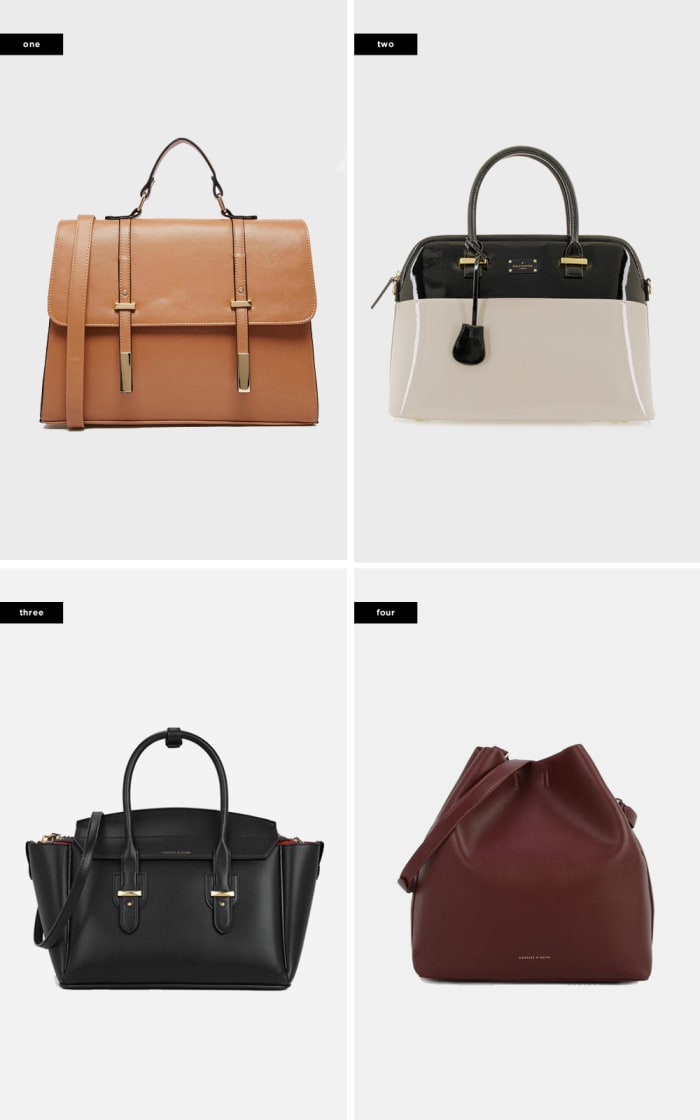 1. Asos, $41 / 2. Paul’s Boutique, $145 / 3. Charles & Keith, $69 / 4. Charles & Keith, $63 (similar)