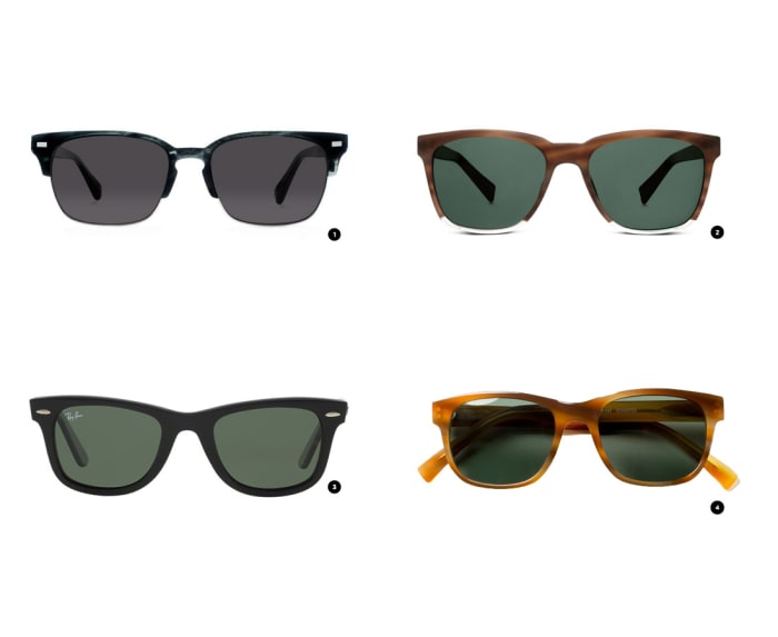 1. Warby Parker, $145 / 2. Warby Parker, $95 / 3. Ray-Ban, $150 / 4. Classic Specs, $89