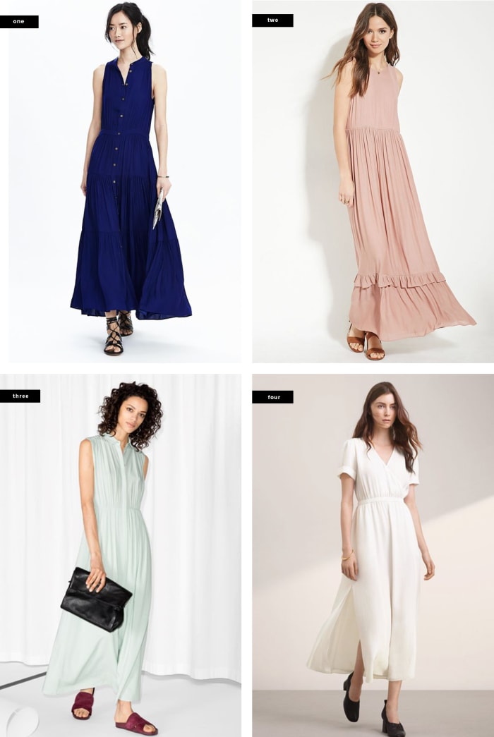 1. Banana Republic, $148 / 2. Forever 21, $30 / 3. & Other Stories, $115 / 4. Aritzia, $225