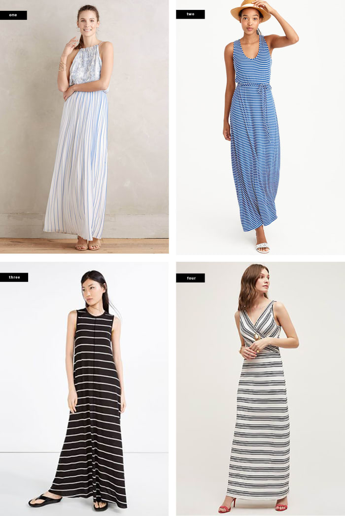 1. Anthropologie, $188 / 2. J.Crew, $110 / 3. Zara, $23 / 4. Anthropologie, $158