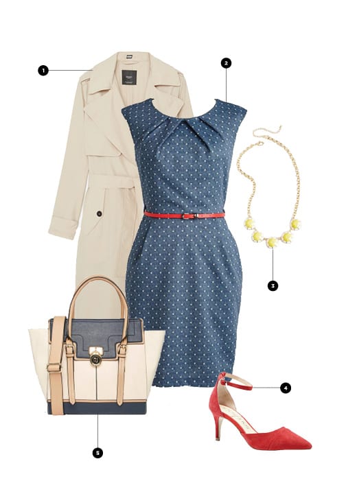 1. Mango, $130 / 2. ModCloth, $60 / 3. ModCloth, $20 / 4. Sole Society, $53 / 5. River Island, $90