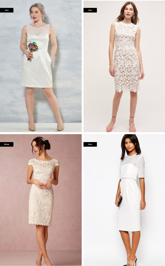 1. ModCloth, $175 / 2. Anthropologie, $253 / 3. BHLDN, $440 / 4. Asos, $72