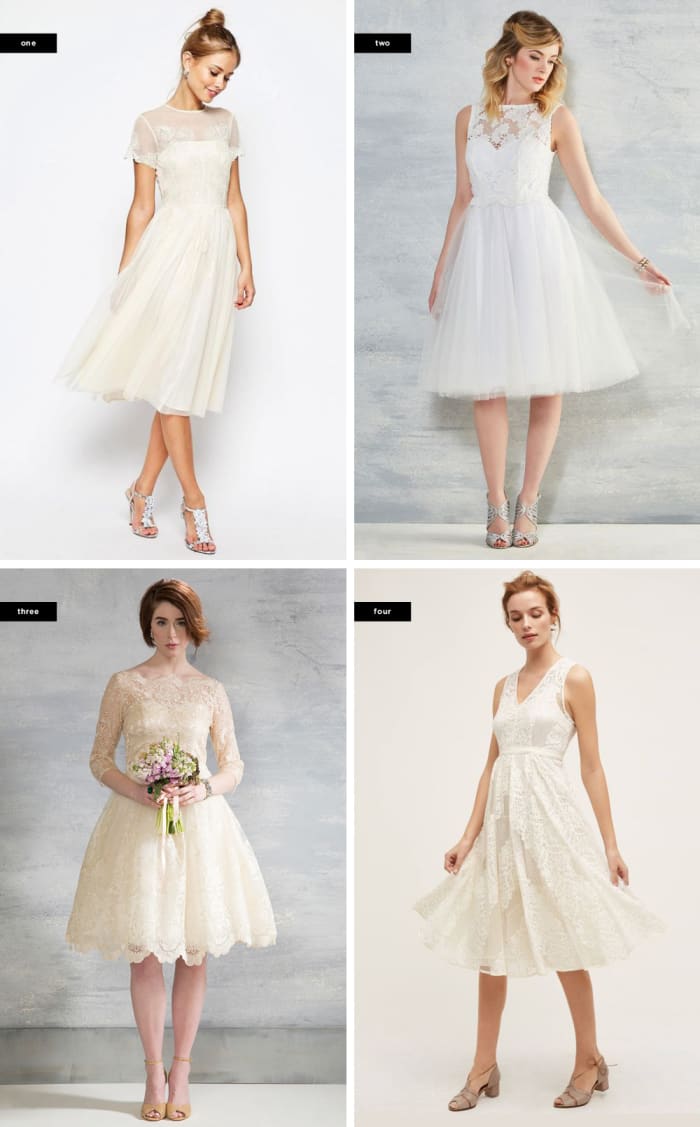 1. Asos, $153 / 2. ModCloth, $175 / 3. ModCloth, $175 / 4. Anthropologie, $134 (similar)