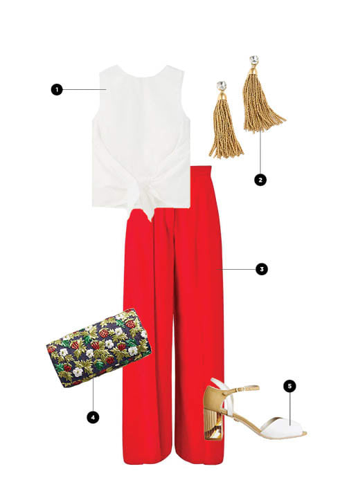 1. Mango, $46 / 2. J.Crew, $65 / 3. Miss Selfridge, $61 / 4. Anthropologie, $88 / 5. Anthropologie, $168