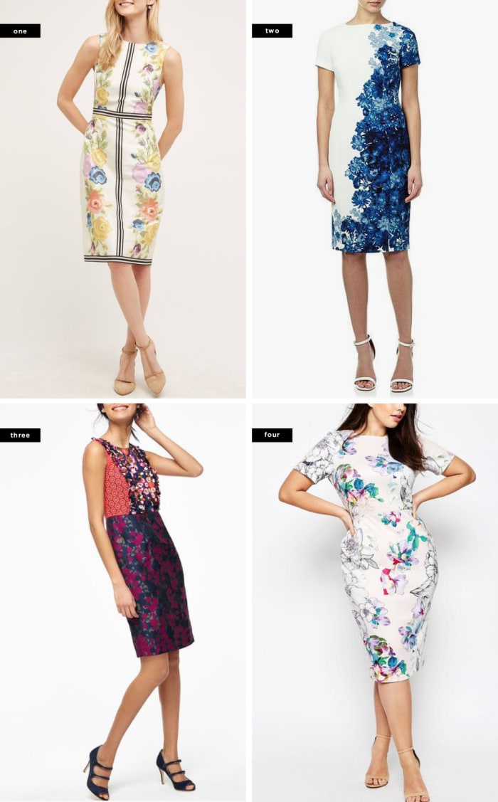 1. Anthropologie, $228 / 2. House of Fraser, $204 / 3. Boden, $68 / 4. ASOS, $78