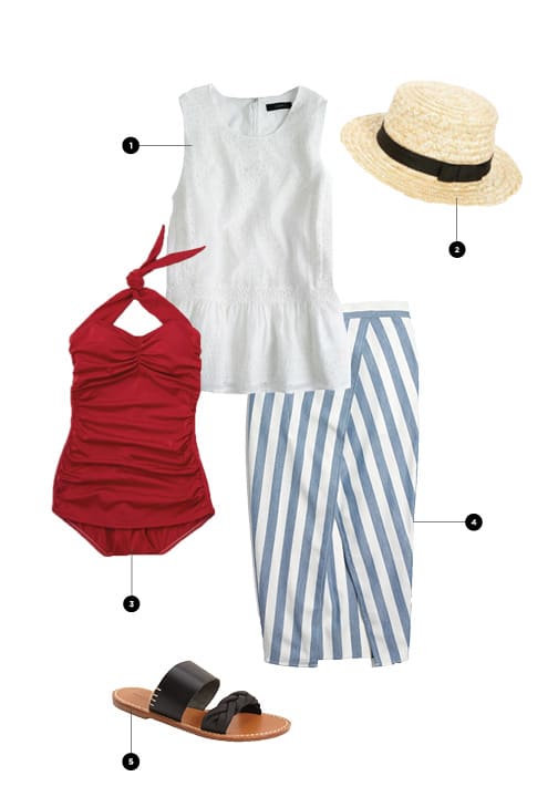 1. J. Crew, $98 / 2. Nordstrom, $24 / 3. ModCloth, $90 / 4. Madewell, $110 / 5. Nordstrom, $95