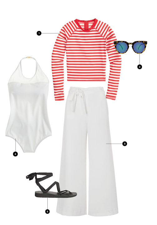 1. J. Crew, $65 / 2. Quay Australia, $50 / 3. John Lewis, $91 / 4. J. Crew, $110 / 5. Sseko, $50
