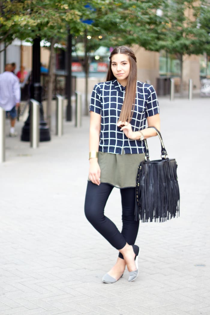 1. Pants, Byer California, $48 / 2. Flats, Zulily, $33 (similar) / 3. Watch, Nixon, $225 / 4. Bracelet, Lydell, $28 (similar) / 5. Bag, Steve Madden, $68 (similar) / 6. Shirt, Forever 21, $18 (similar) / 7. Shirt, Nordstrom Rack, $80 (similar) // Photo Credit: Lauryncakes