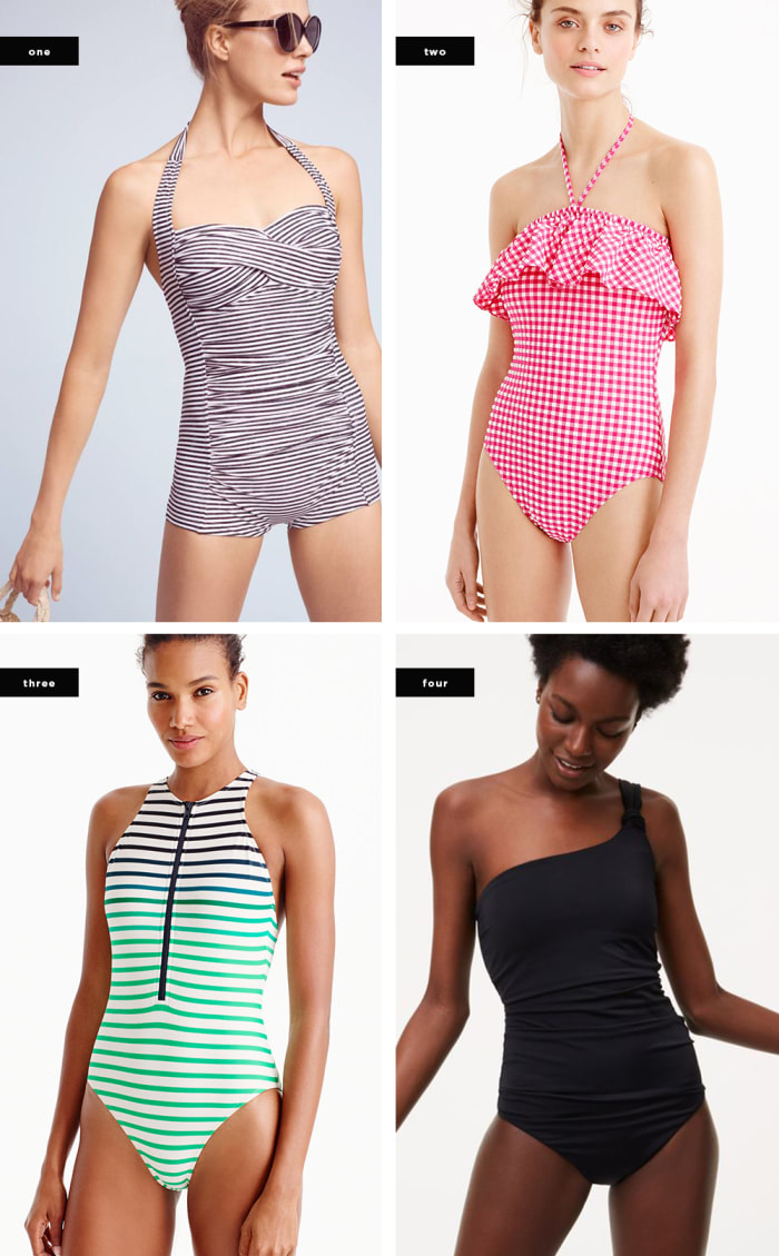 1. Anthropologie, $158 / 2. J.Crew, $110 / 3. J.Crew, $118 (similar) / 4. Loft, $80