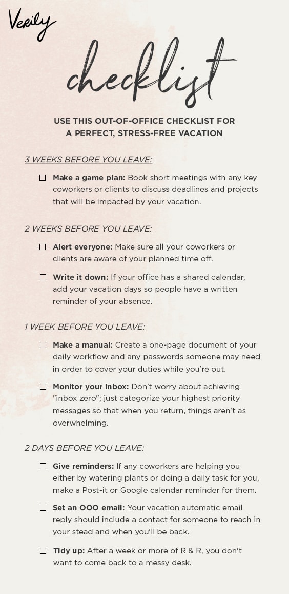 Use This Out-of-Office Checklist for a Stress-Free Vacation - Verily