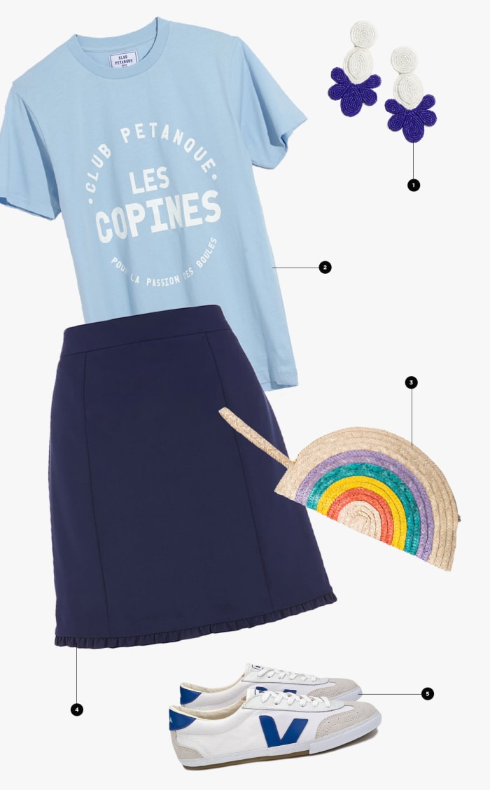 1. J.Crew, $78 / 2. Madewell, $44 / 3. 31 Bits, $44 / 4. Oasis, $28 / 5. Veja, $115