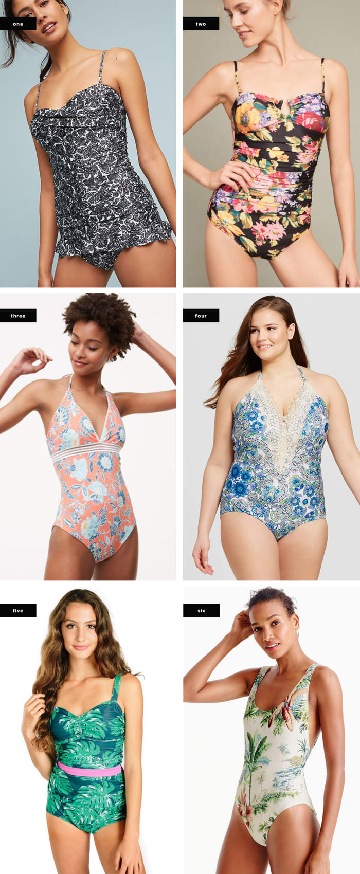 1. Anthropologie, $118 / 2. Anthropologie, $118 / 3. Loft, $90 / 4. Target, $23 / 5. Jessica Rey, $108 / 6. J.Crew, $135