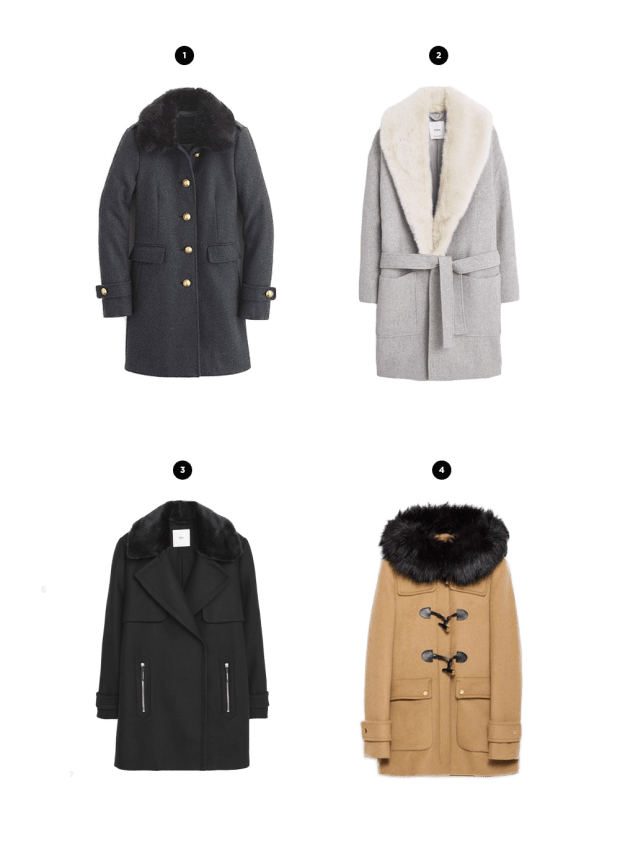 1. J.Crew, $378 / 2. Mango, $250 / 3. Mango, $160 / 4. Zara, $279