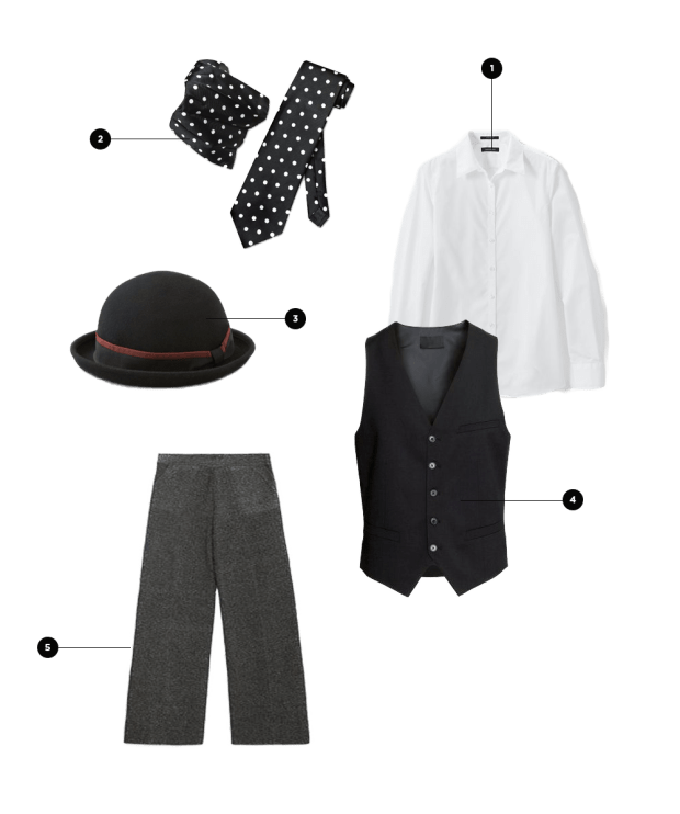 1. Lands’ End, $49 / 2. Krisar, $11 / 3. American Eagle Outfitters, $25 / 4. H&M, $25 / 5. Zara, $50