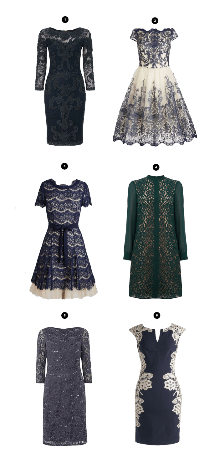 1. House of Fraser, $160 / 2. ModCloth, $150 / 3. ModCloth, $85 / 4. Oasis, $84 / 5. House of Fraser, $185 / 6. ModCloth, $100