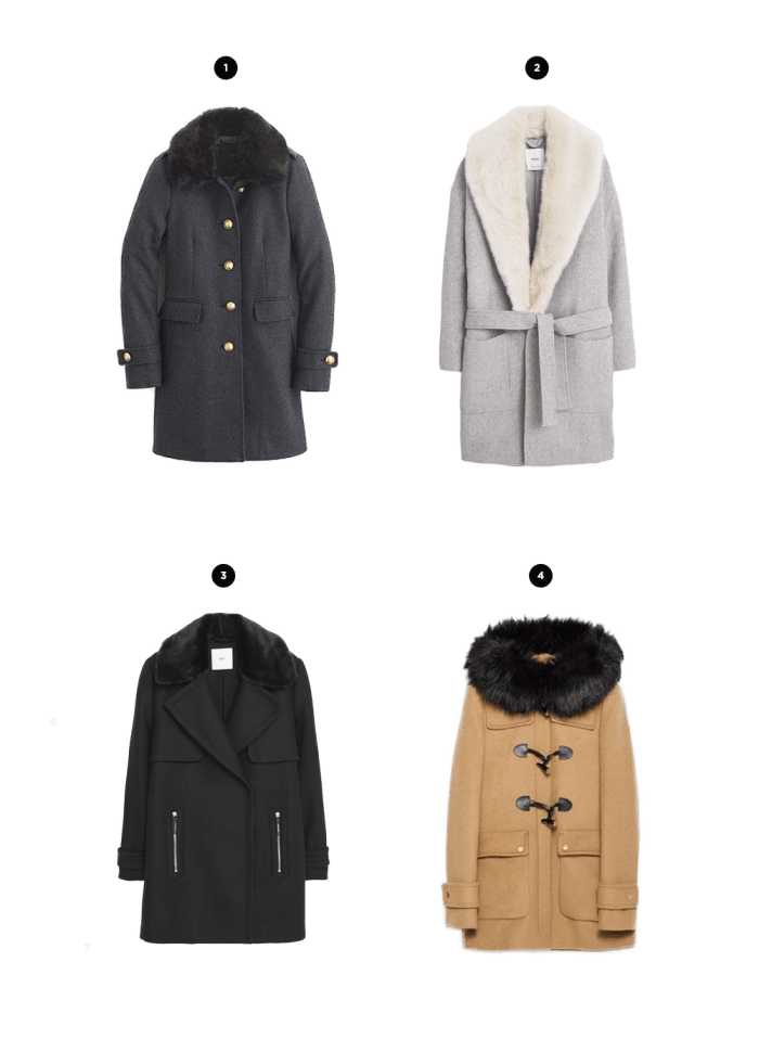 1. J.Crew, $378 / 2. Mango, $250 / 3. Mango, $160 / 4. Zara, $279