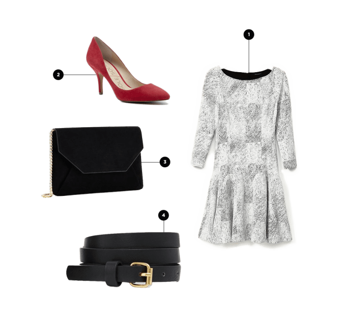1. Banana Republic, $130 / 2. Sole Society, $42 / 3. Ann Taylor, $118 / 4. Asos, $15