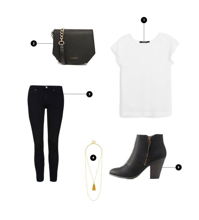 1. Mango, $30 / 2. Asos, $53 / 3. Topshop, $70 / 4. BaubleBar, $44 / 5. Charlotte Russe, $25