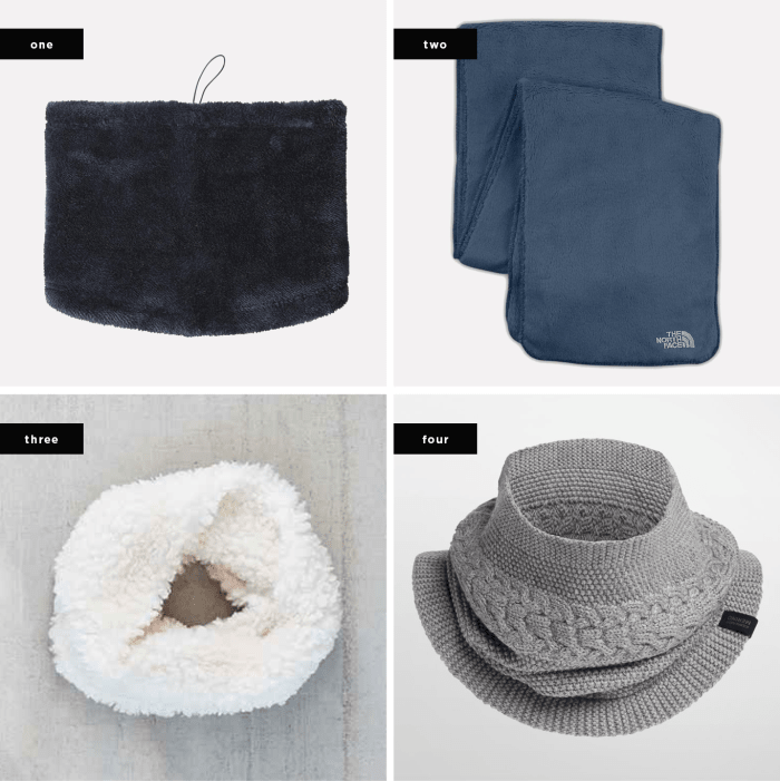 1. Uniqlo, $10 / 2. The North Face, $35 / 2. Urban Outfitters, $29 / 4. Icebreaker, $55