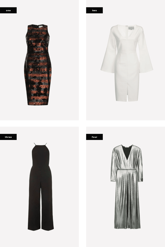 1. Lavish Alice, $124 / 2. Lavish Alice, $73 / 3. Topshop, $110 (available in tall and petite) / 4. Mango, $130