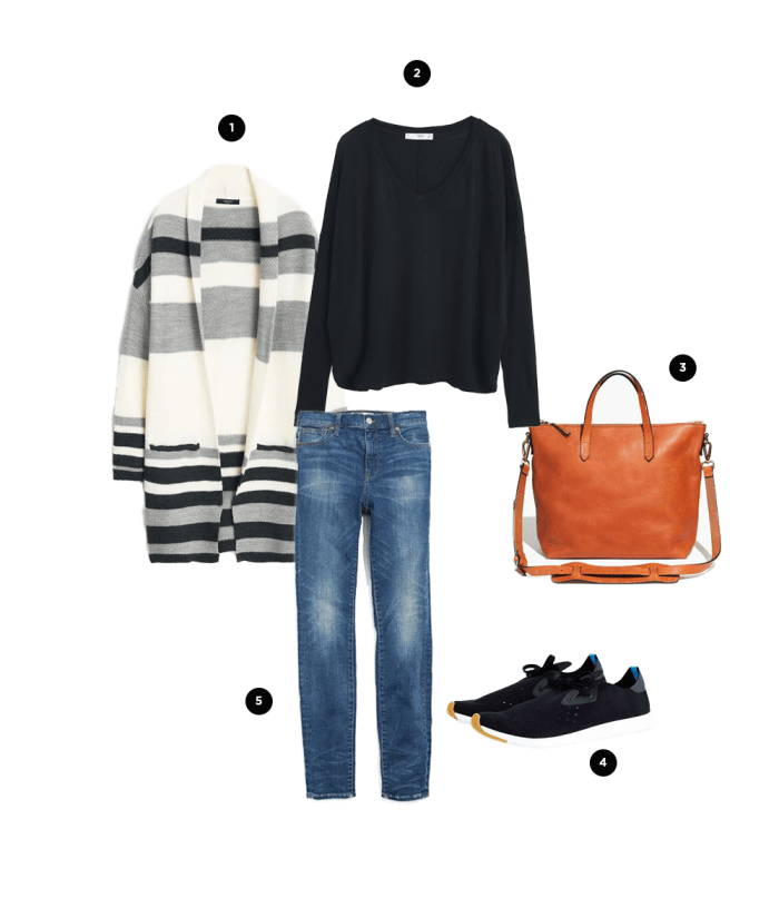 1. Mango, $40 / 2. Mango, $15 / 3. Madewell, $188 / 4. Urban Outfitters, $70 / 5. Madewell, $128
