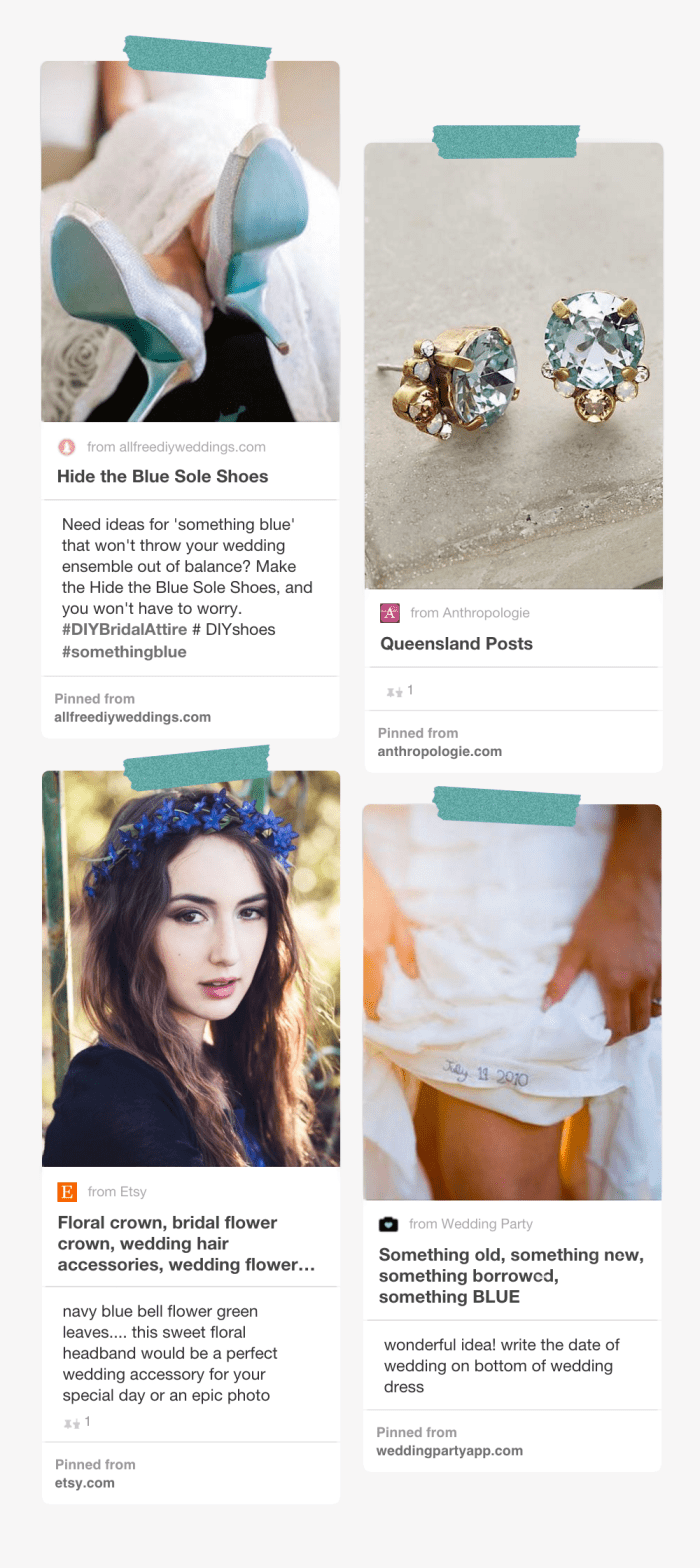 1. Pinterest DIY / 2. Anthropologie, $38 / 3. Serenity Crystal, $34 / 4. Wedding Party