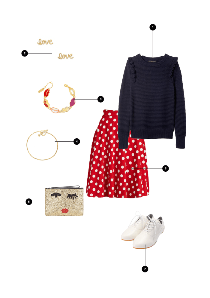 1. Banana Republic, $88 / 2. Sole Society, $25 / 3. BaubleBar, $38 / 4. Nordstrom, $48 / 5. ModCloth, $60 / 6. Avenue 32, $75 / 7. NewChic, $9