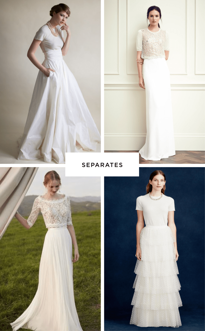 Clockwise from top left: Love My Dress, Laia Magazine, J.Crew, BHLDN