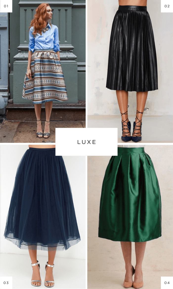 midi skirts style inspiration fall fashion floral tulle mid length A line full skirts
