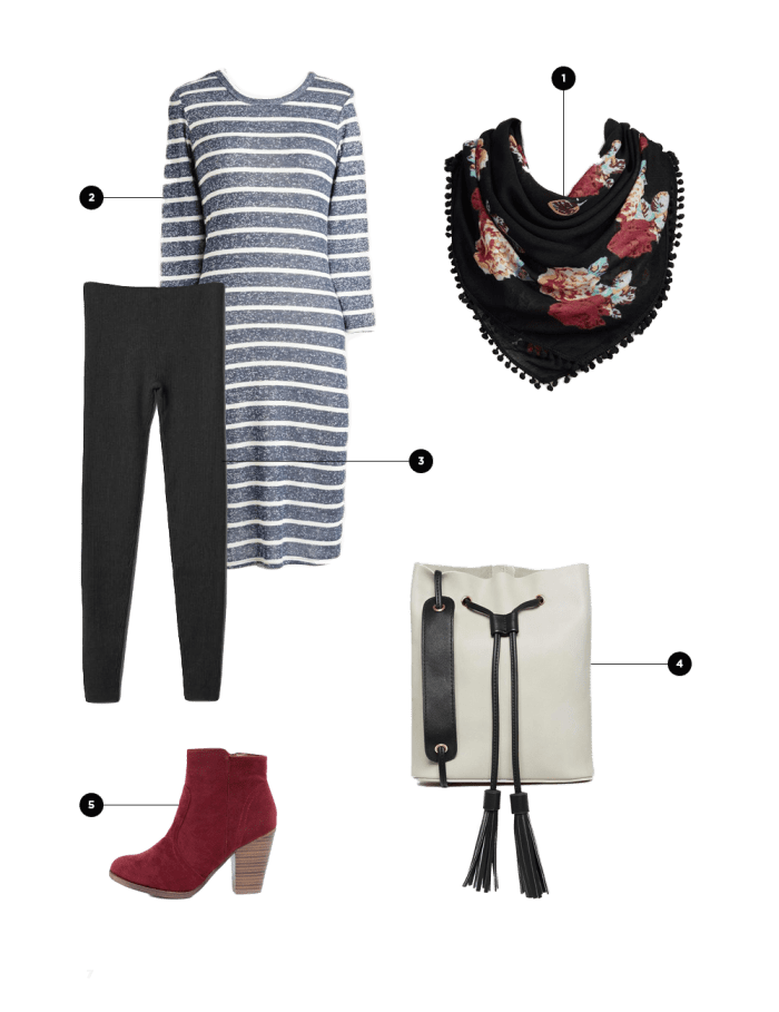 1. World Market, $20 / 2. ModCloth, $60 / 3. Gap, $30 / 4. Asos, $54 / 5. Lulu’s, $34