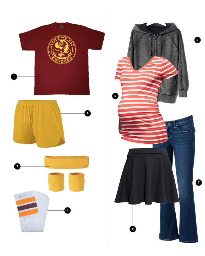 For Him: 1. TV Store Online, $18 / 2. Epic Sports, $15 / 3. Amazon, $4 / 4. Amazon, $13 // For Her: 5. Deal Rack, $21 (similar) / 6. Gap, $14 / 7. Kohl’s, $30 / 8. H&M, $13