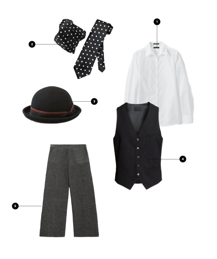 1. Lands’ End, $49 / 2. Krisar, $11 / 3. American Eagle Outfitters, $25 / 4. H&M, $25 / 5. Zara, $50