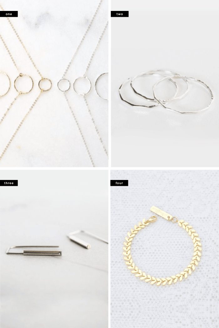 1. Femina Handmade, $27 / 2. Slave To Beads, $15 / 3. Pease Jewelry, $14 / 4. Meitaltoledo, $28