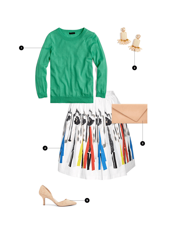 1. J.Crew, $60 / 2. J.Crew, $48 / 3. Nisolo, $44 / 4. Alice & Olivia, $148 / 5. Sole Society, $80