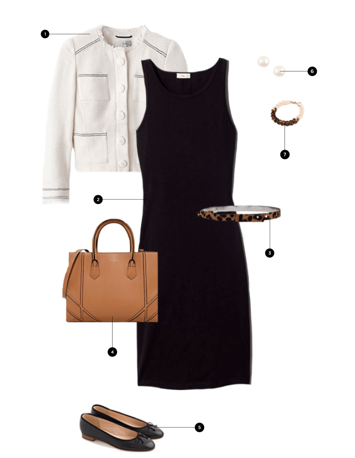 1. Boden, $230 / 2. Aritzia, $45 / 3. Boden, $55 / 4. Charles & Keith, $79 / 5. Sam Edelman, $100 / 6. Ann Taylor, $30 / 7. J.Crew, $60